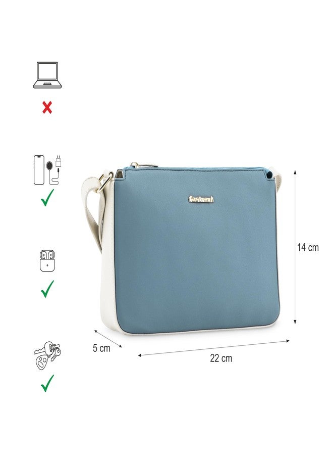 Fastrack Trendy Blue Sling Bag with Adjustable Straps | Faux-Leather Women's Handbags | Sling for Casual Carry - Image 3